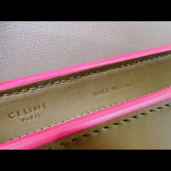 Celine Calfskin Small Trapeze Taupe Fuchsia Bag - Picture 5 of 7